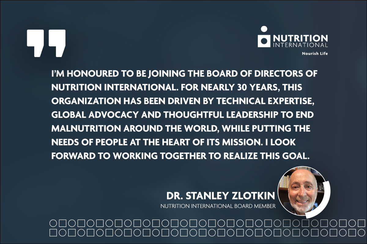- Nutrition International Stanley Zlotkin quote