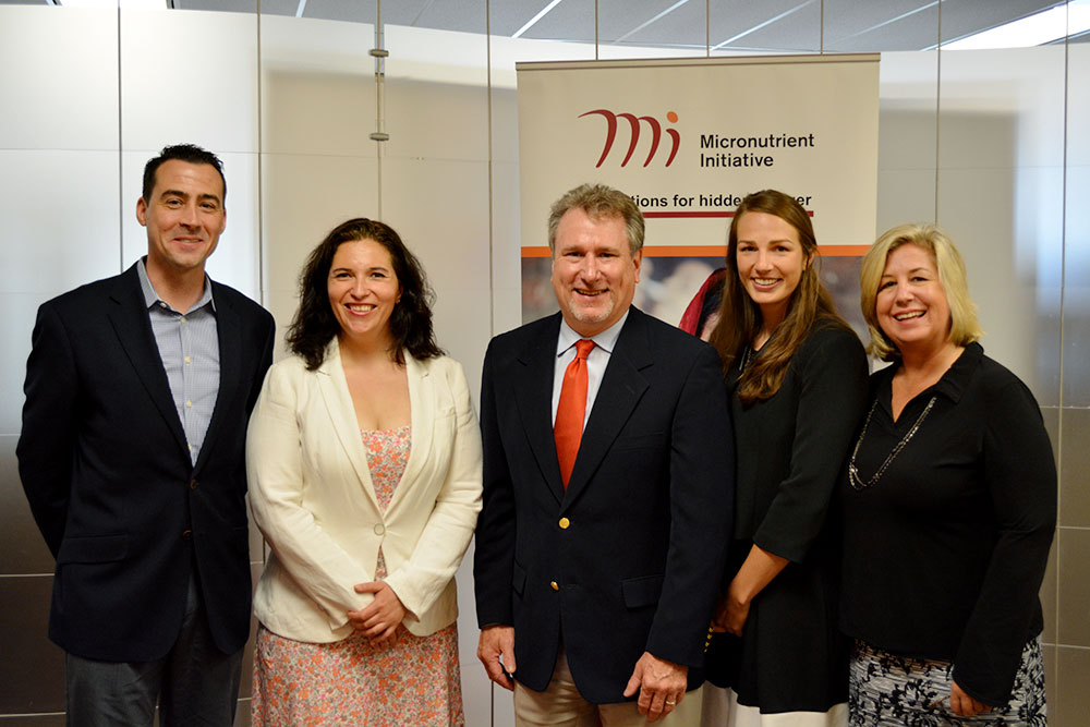 - Nutrition International From left to right: Chris Lannon (MI), Luz Maria De-Regil (MI), Greg Reinhart (The Mathile Institute), Allison Verney (MI), Chris Dendys (MI)